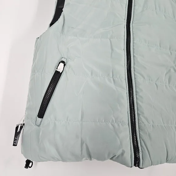 IVL Collective Revolve Black & Green Faux Leather Reversible Puffer Vest - Picture 5 of 14